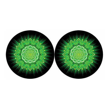 Anahata Chakra Mandala Print Car Coasters
