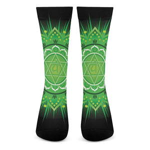 Anahata Chakra Mandala Print Crew Socks