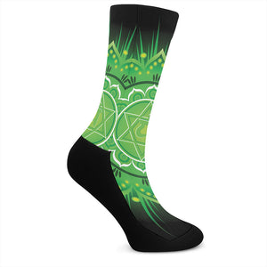 Anahata Chakra Mandala Print Crew Socks