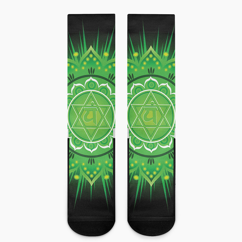 Anahata Chakra Mandala Print Crew Socks