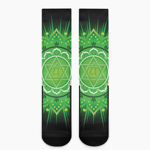 Anahata Chakra Mandala Print Crew Socks