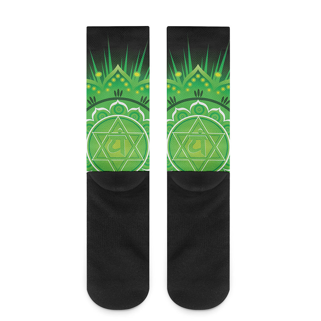 Anahata Chakra Mandala Print Crew Socks