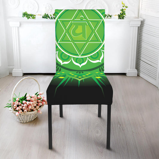 Anahata Chakra Mandala Print Dining Chair Slipcover