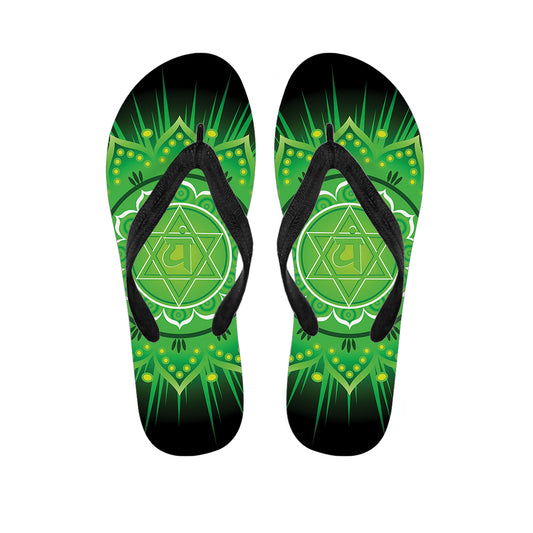 Anahata Chakra Mandala Print Flip Flops
