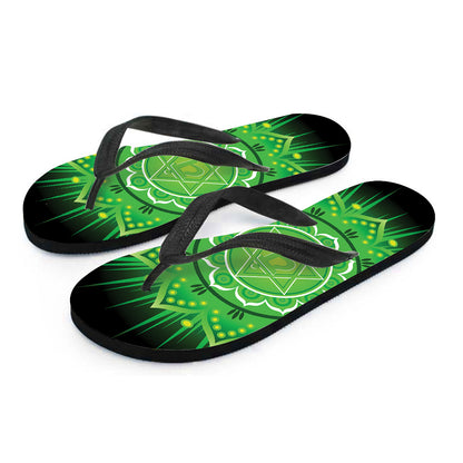 Anahata Chakra Mandala Print Flip Flops