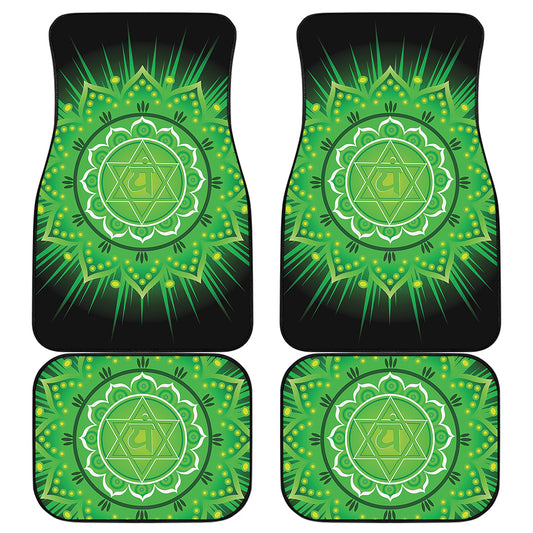 Anahata Chakra Mandala Print Front and Back Car Floor Mats
