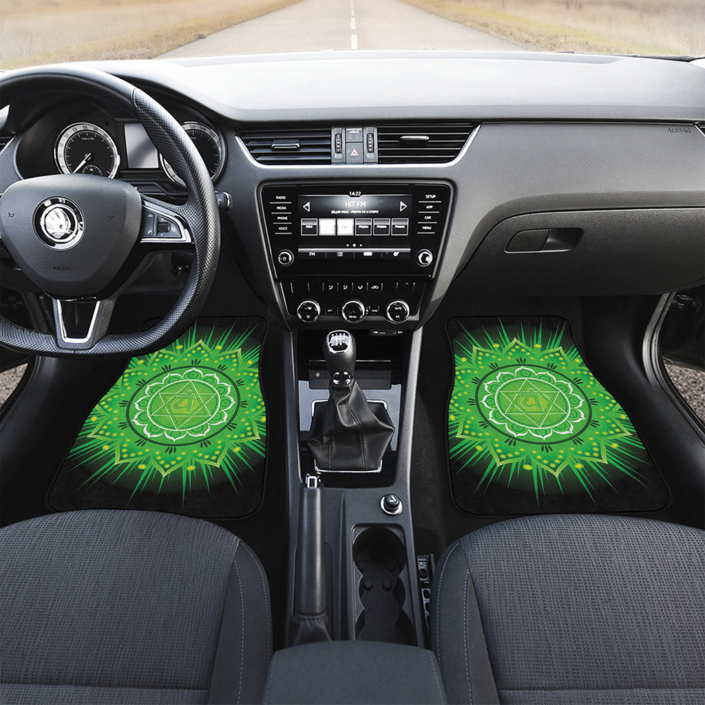 Anahata Chakra Mandala Print Front and Back Car Floor Mats