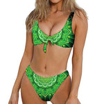 Anahata Chakra Mandala Print Front Bow Tie Bikini
