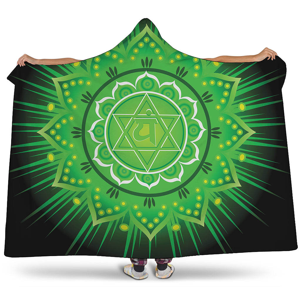Anahata Chakra Mandala Print Hooded Blanket