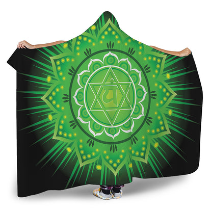 Anahata Chakra Mandala Print Hooded Blanket