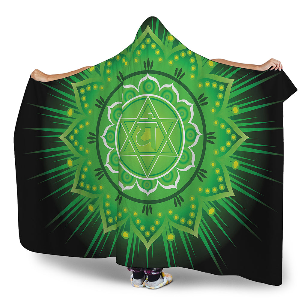 Anahata Chakra Mandala Print Hooded Blanket