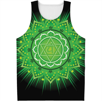 Anahata Chakra Mandala Print Men's Tank Top