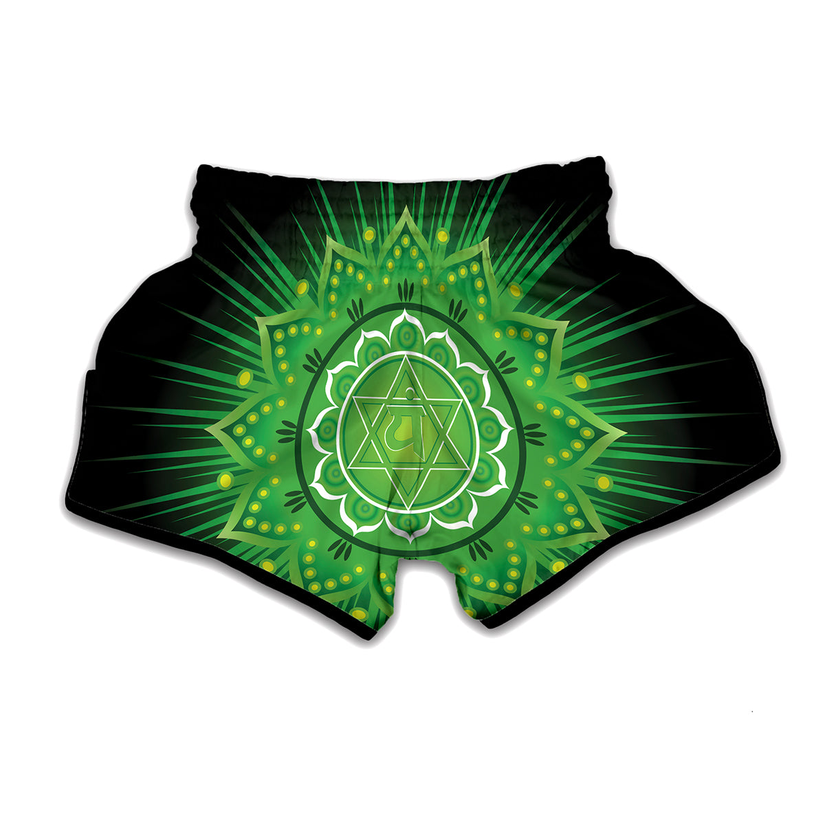 Anahata Chakra Mandala Print Muay Thai Boxing Shorts