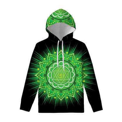 Anahata Chakra Mandala Print Pullover Hoodie