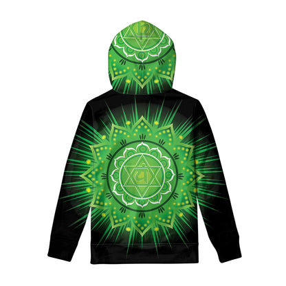 Anahata Chakra Mandala Print Pullover Hoodie