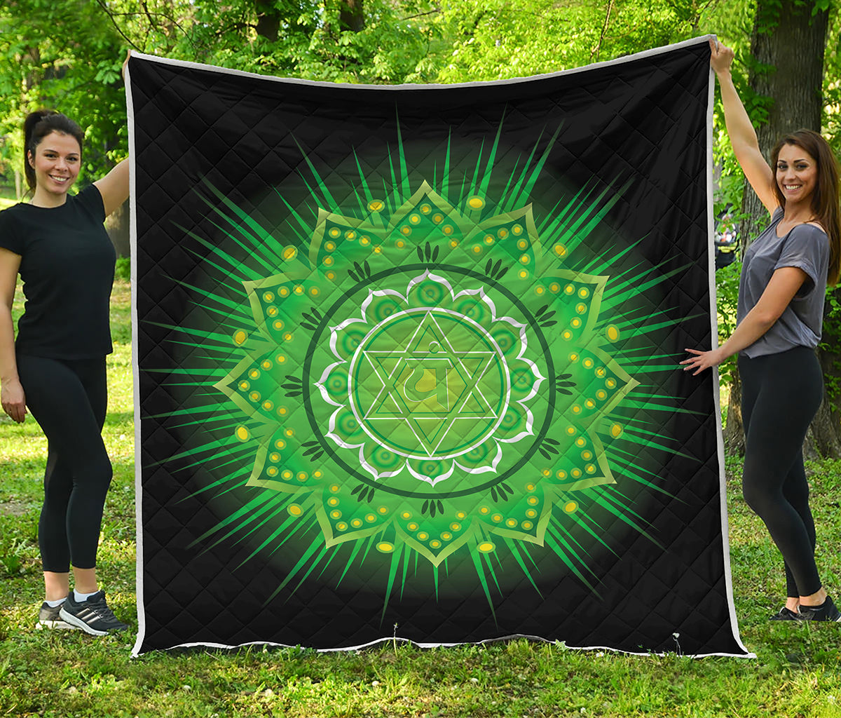 Anahata Chakra Mandala Print Quilt