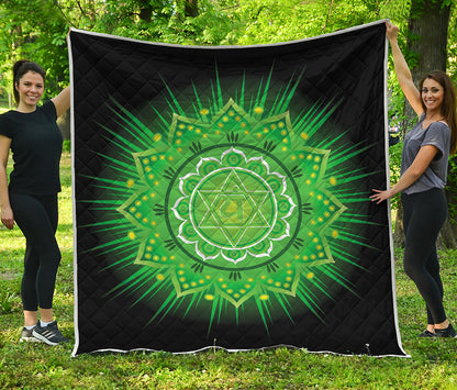 Anahata Chakra Mandala Print Quilt