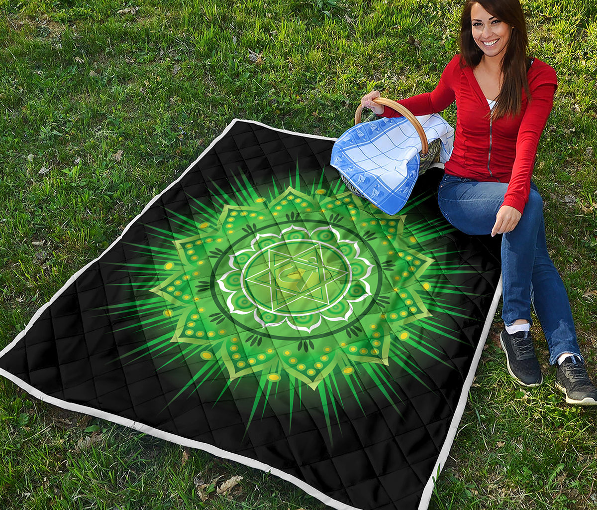 Anahata Chakra Mandala Print Quilt
