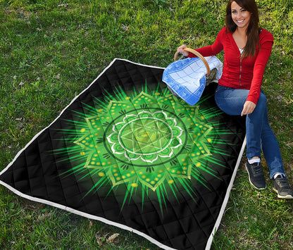 Anahata Chakra Mandala Print Quilt