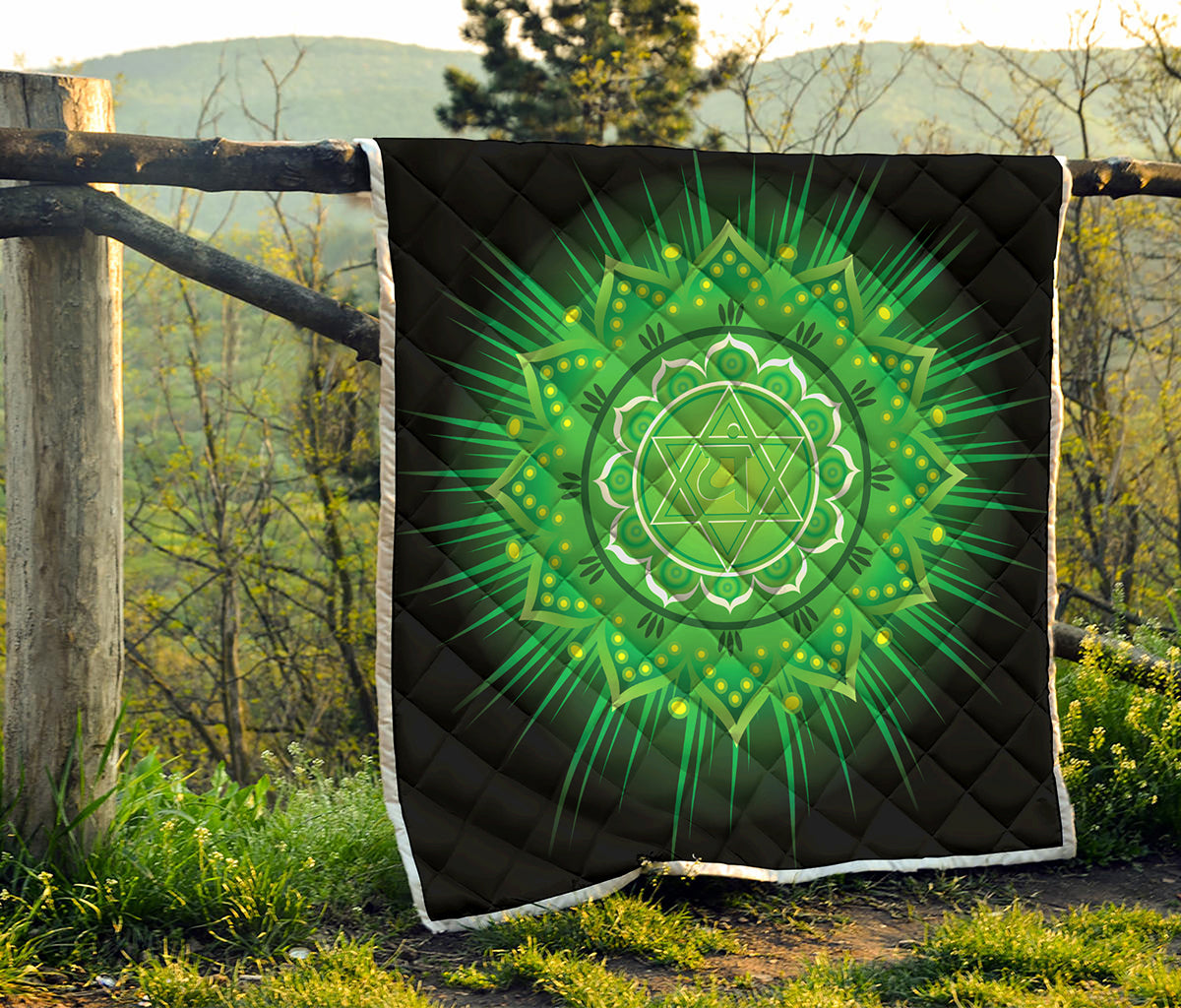 Anahata Chakra Mandala Print Quilt