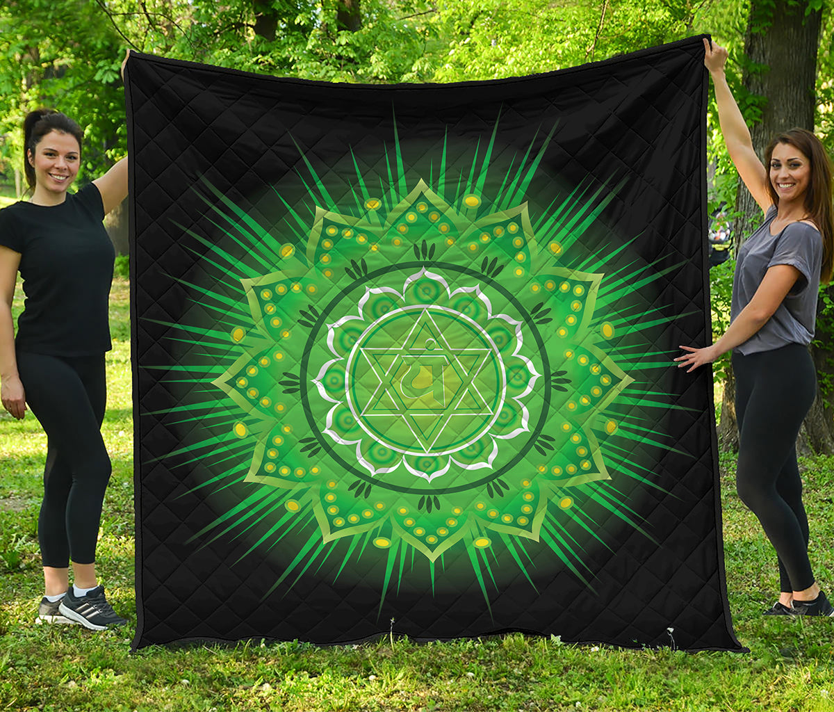 Anahata Chakra Mandala Print Quilt