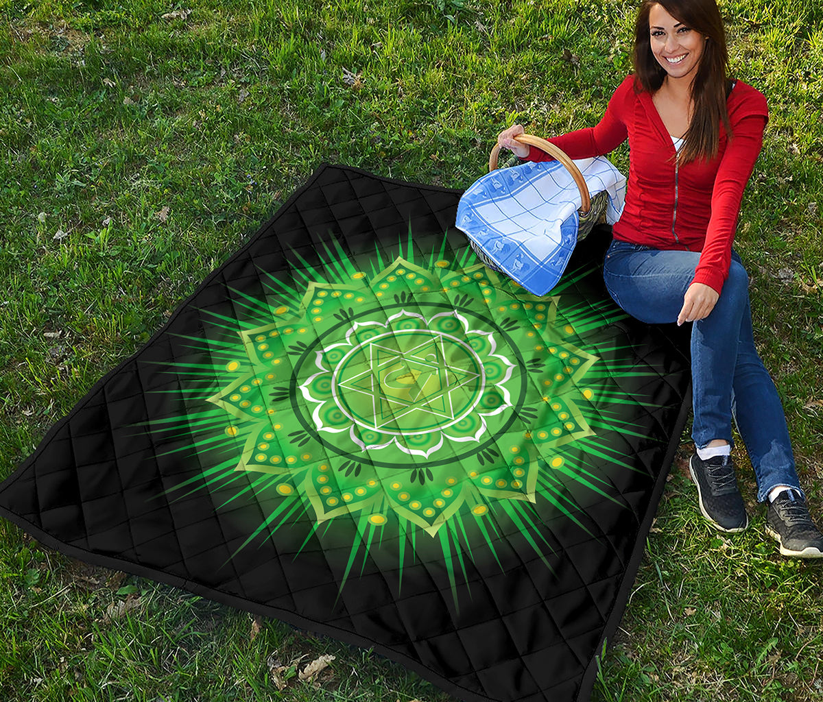 Anahata Chakra Mandala Print Quilt