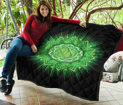 Anahata Chakra Mandala Print Quilt