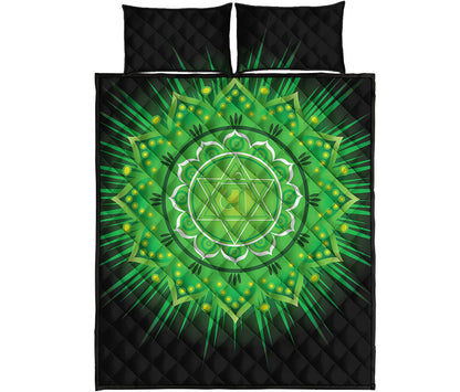 Anahata Chakra Mandala Print Quilt Bed Set