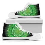 Anahata Chakra Mandala Print White High Top Shoes