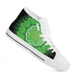 Anahata Chakra Mandala Print White High Top Shoes