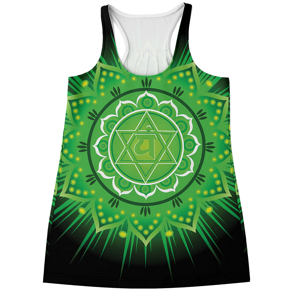 Anahata Chakra Mandala Print Women's Racerback Tank Top