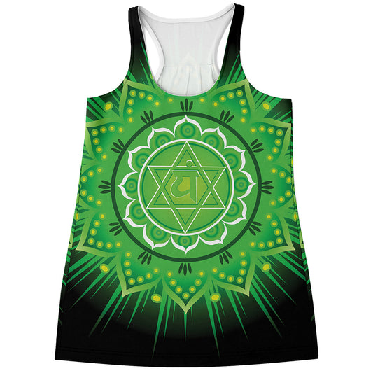 Anahata Chakra Mandala Print Women's Racerback Tank Top