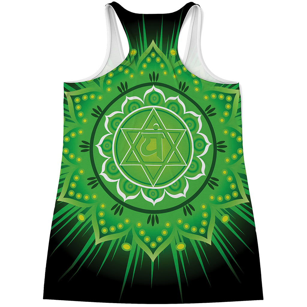 Anahata Chakra Mandala Print Women's Racerback Tank Top