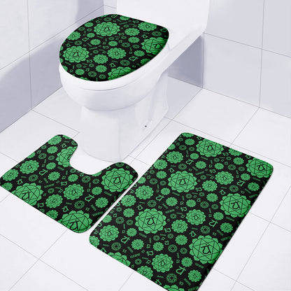Anahata Chakra Pattern Print 3 Piece Bath Mat Set