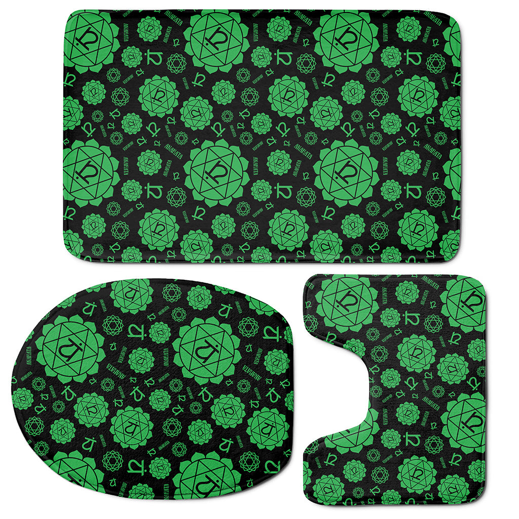 Anahata Chakra Pattern Print 3 Piece Bath Mat Set