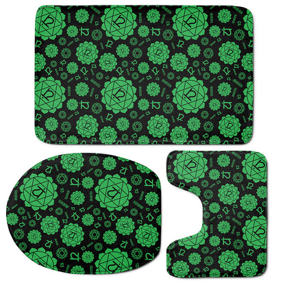 Anahata Chakra Pattern Print 3 Piece Bath Mat Set