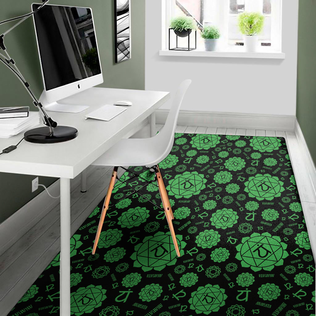 Anahata Chakra Pattern Print Area Rug