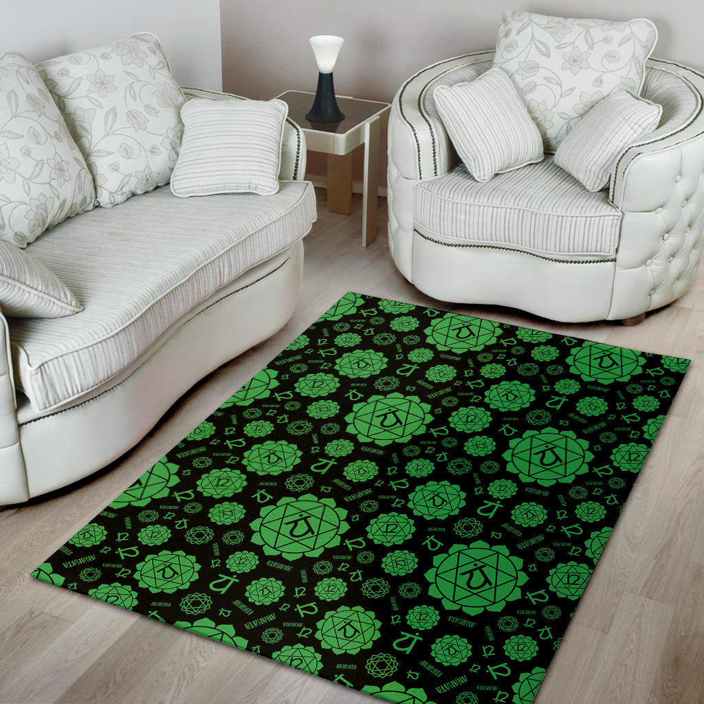 Anahata Chakra Pattern Print Area Rug