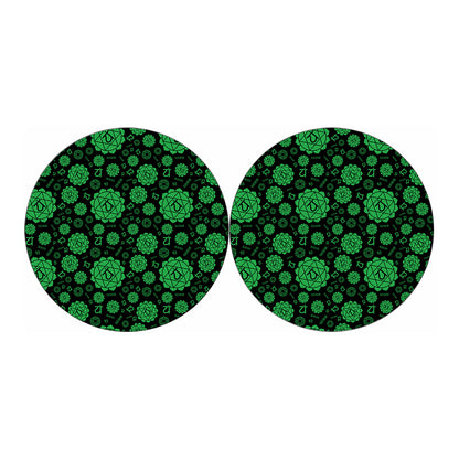 Anahata Chakra Pattern Print Car Coasters