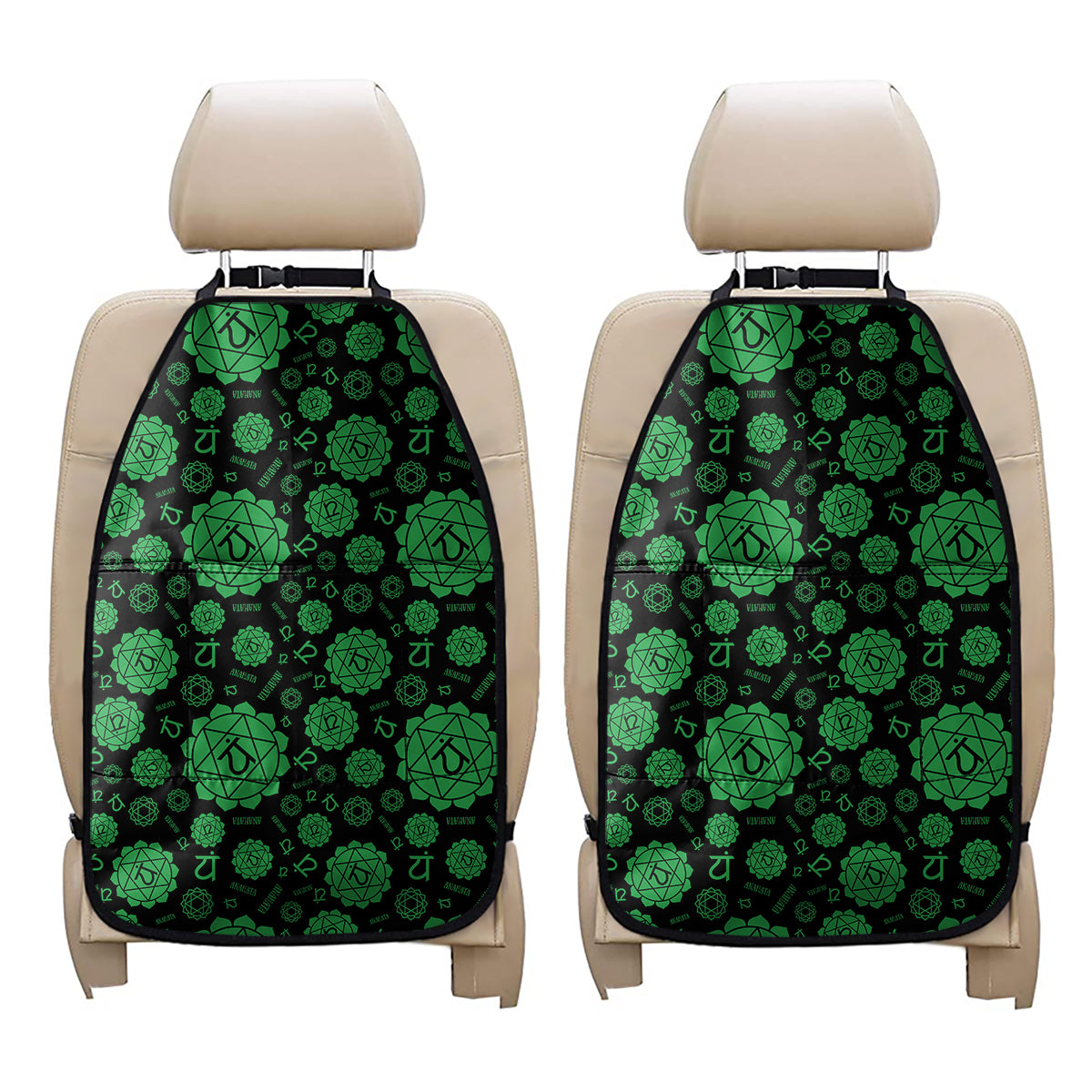 Anahata Chakra Pattern Print Car Seat Organizers