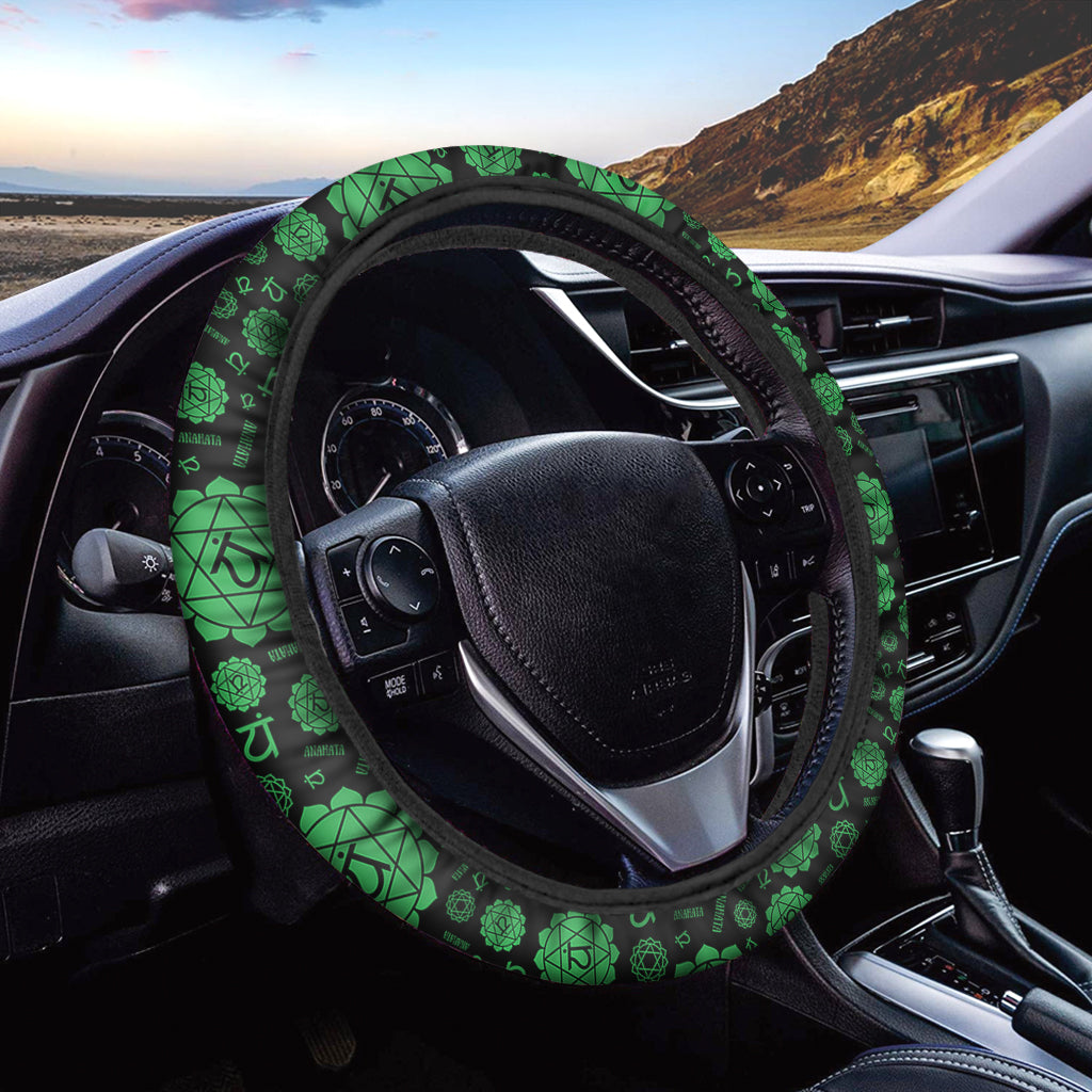 Anahata Chakra Pattern Print Car Steering Wheel Cover