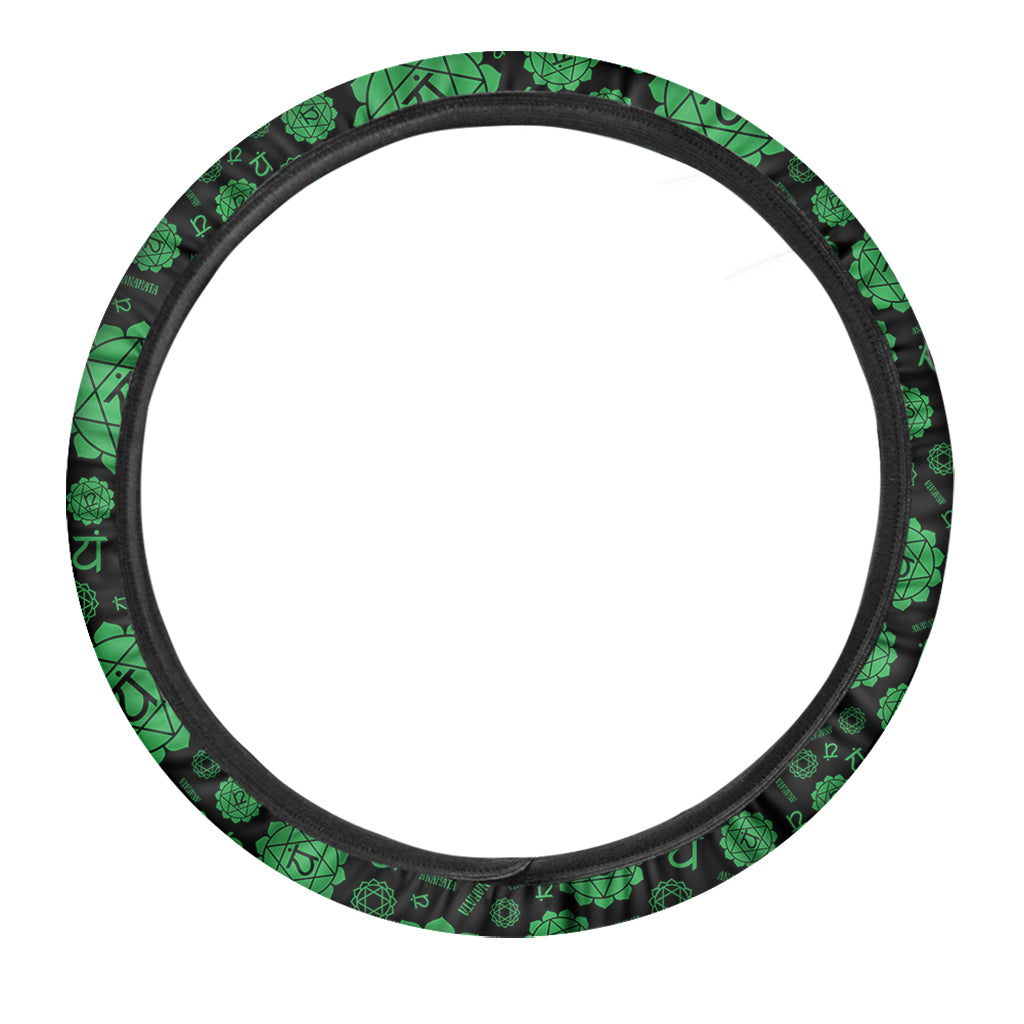 Anahata Chakra Pattern Print Car Steering Wheel Cover