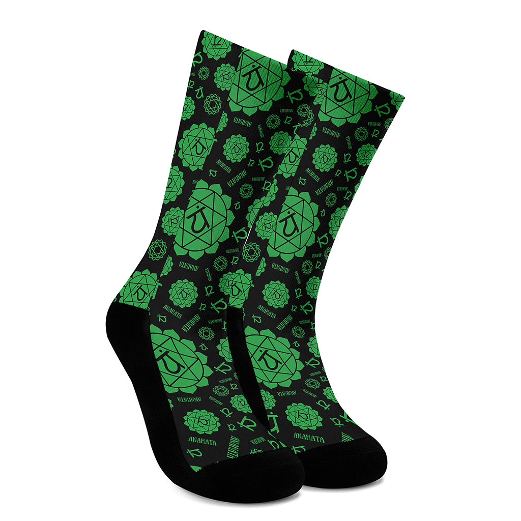 Anahata Chakra Pattern Print Crew Socks