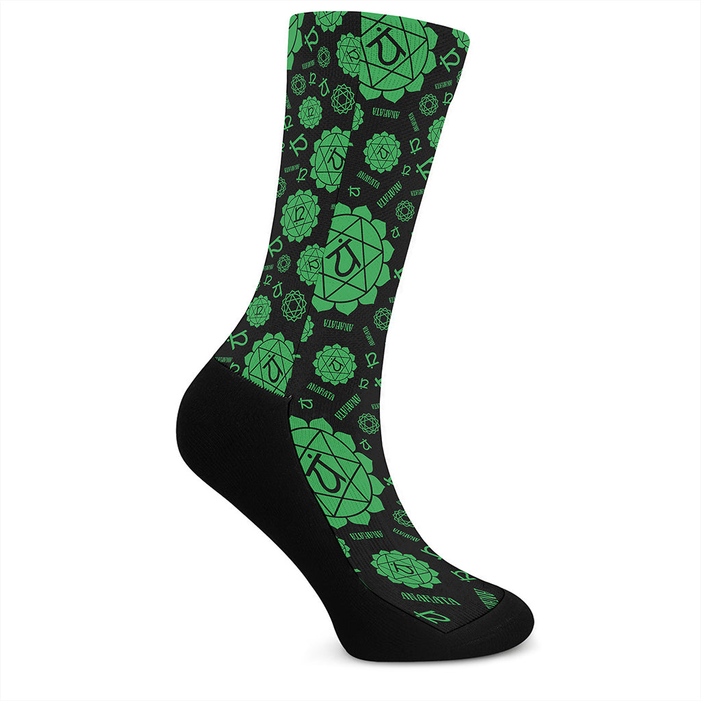 Anahata Chakra Pattern Print Crew Socks