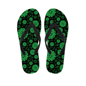 Anahata Chakra Pattern Print Flip Flops