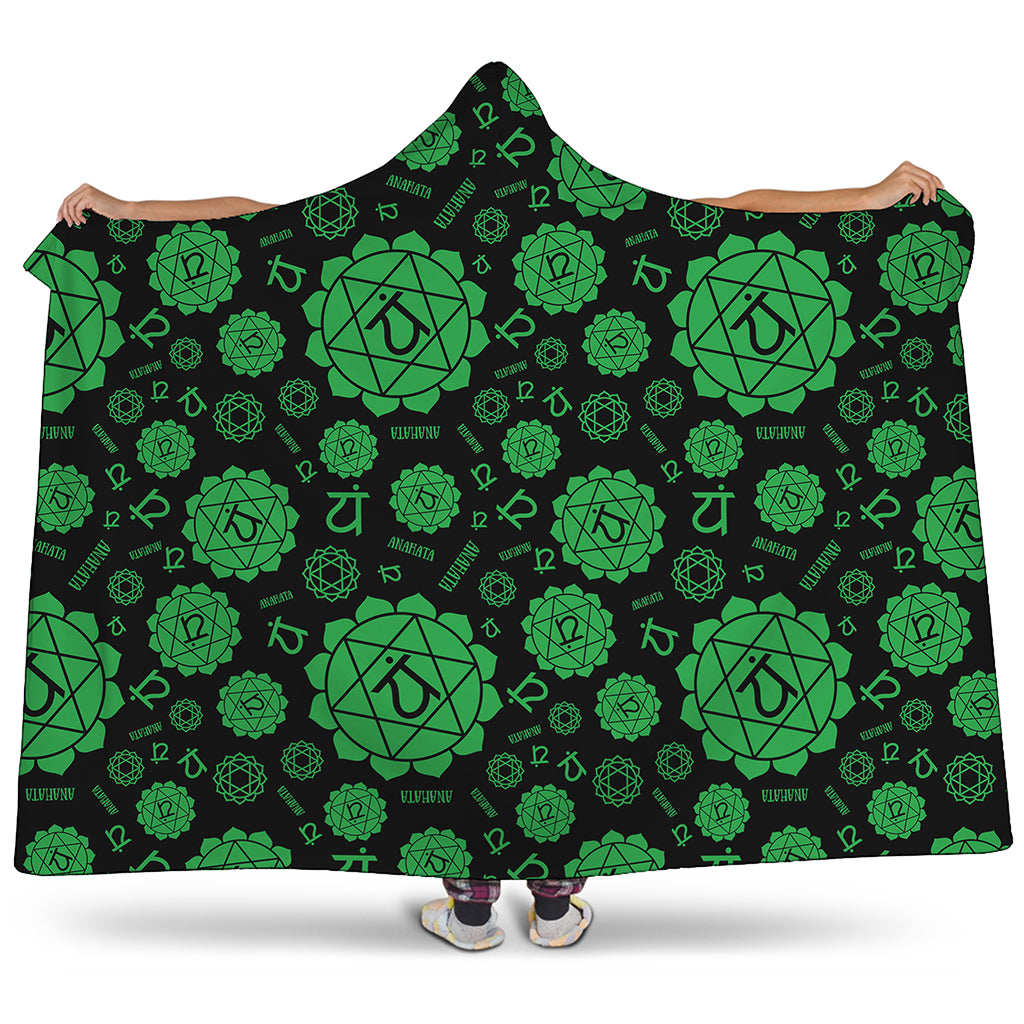 Anahata Chakra Pattern Print Hooded Blanket