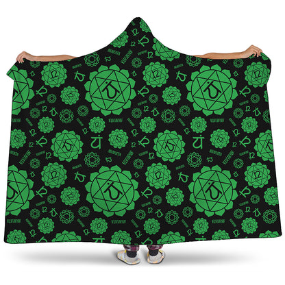 Anahata Chakra Pattern Print Hooded Blanket