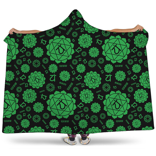Anahata Chakra Pattern Print Hooded Blanket