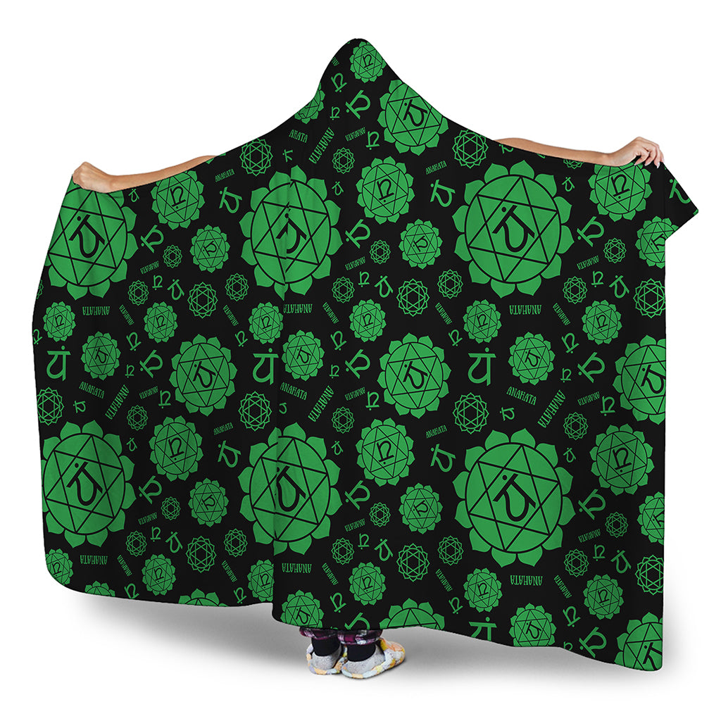 Anahata Chakra Pattern Print Hooded Blanket