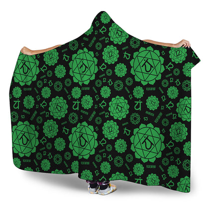 Anahata Chakra Pattern Print Hooded Blanket